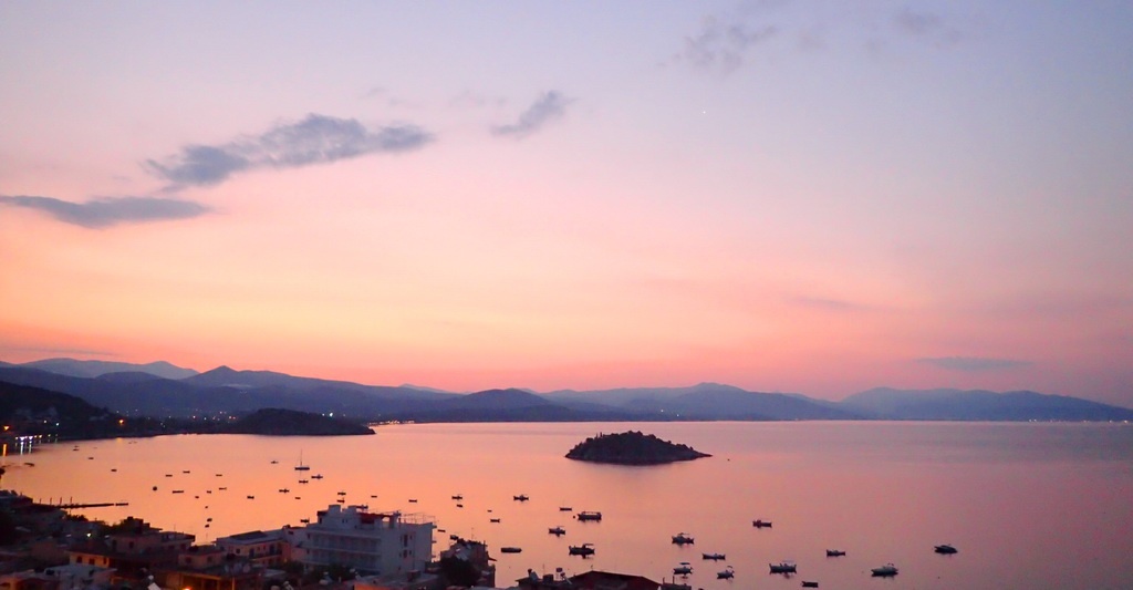 The Bay of Tolo, Greece, at dawn