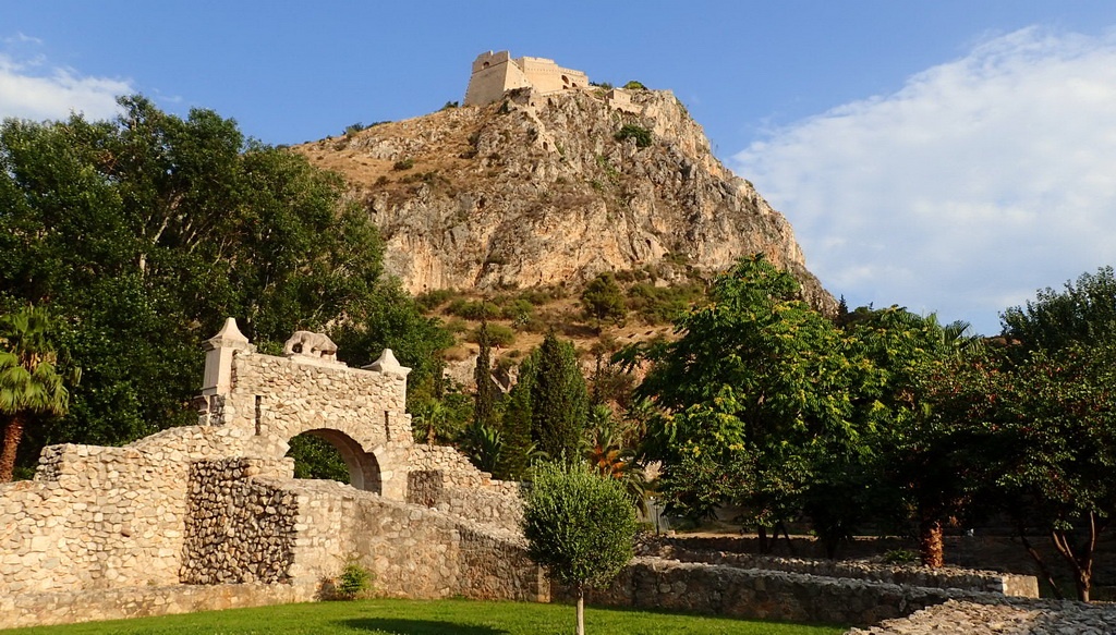 The Old City Gate of Nafplion, with the Palamidi Fortress 
